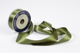 UN-000044 Olive green satin ribbon 40mm x 25m