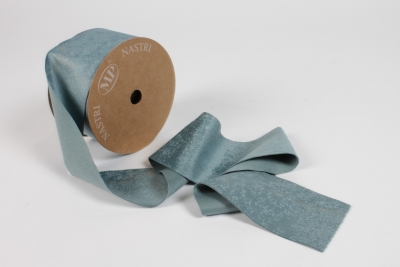 UN-000759 Ruban no�l bleu et or 63mm x 10m