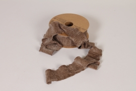 UN-000800 Brown velvet glitter ribbon 40mm x 10m