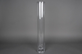 Vase en verre cylindre D10 H65cm