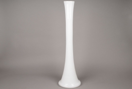 A084I0 Vase en verre église blanc H78cm