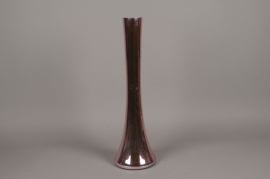 A089K9 Vase en verre église rose D18cm H60cm