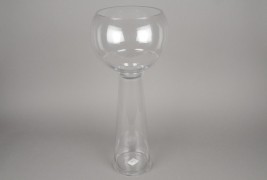 A068K9 Vase en verre sur pied D25cm H59cm