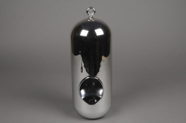 A015K9 Vase g&eacute;lule en verre argent &agrave; suspendre D11cm
