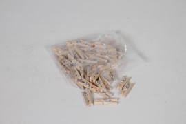 VE-000007 Pack of 48 mini wooden clothespins H25mm