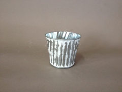 A307KM Whitened zinc planter D6cm H5,5cm