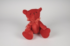 X000F8 Red teddy bear H35cm