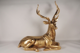 X002F8 Golden resin reindeer 105 x 52cm H122cm
