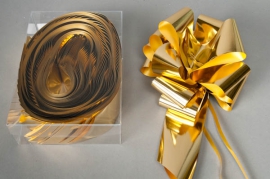 X003RB Box of 30 shiny goldautomatic knots width of the ribbon 30mm