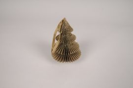 X007F1 Box of 6 chocolate paper christmas tree H14cm