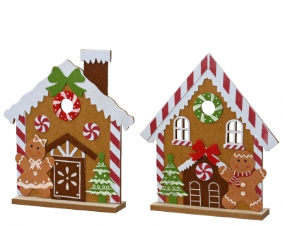 X018KI Maison pain d'�pice en feutrine assorti H33cm L30cm