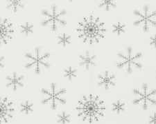 X019KI White polyester plaid with snowflake pattern 200 x 150cm
