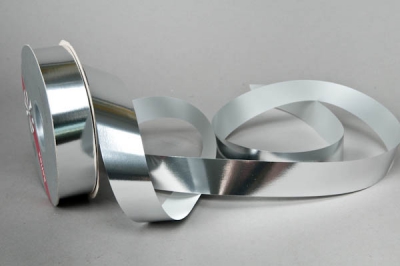 X023RB Ruban m�tal brillant argent 19mm x 100m 