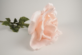 x030fz Rose artificielle rose poudré H105m