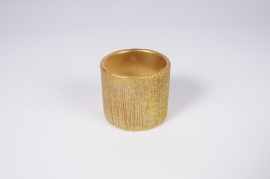X053Y8 Cache-pot en céramique dorée D7.5cm H6.5cm