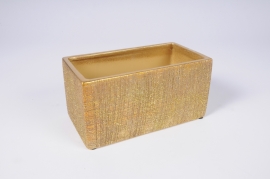 X059Y8 Golden ceramic window box 16.5x8.5cm H8cm