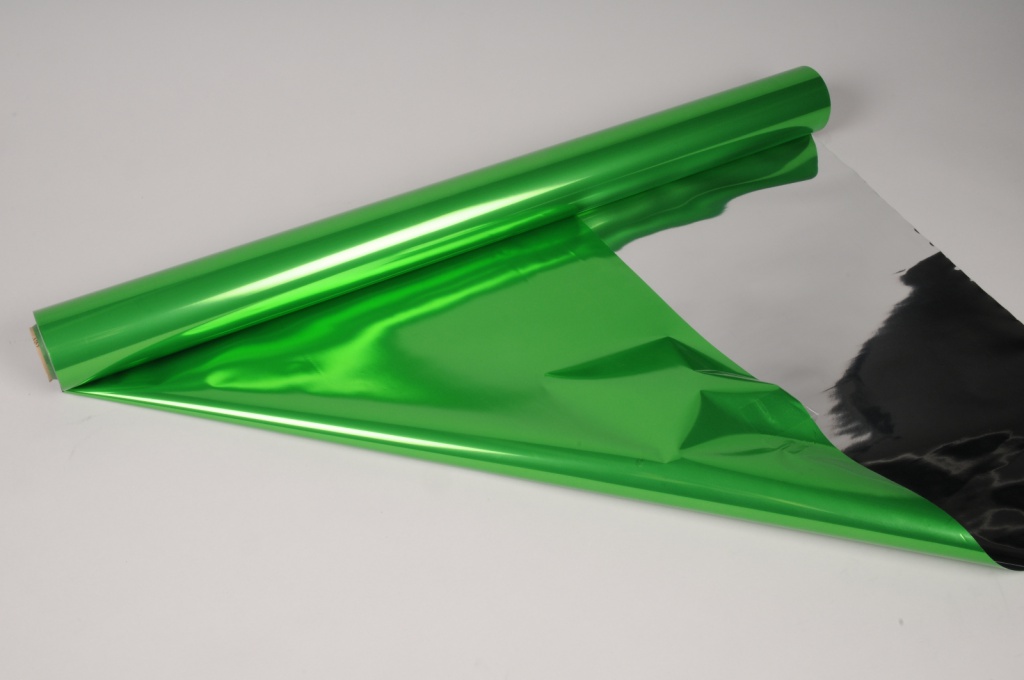 Green and silver metallic paper roll 70cm x 50m