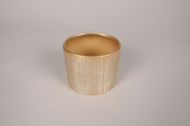 X073Y8 Cache-pot en céramique or D11.5cm H9.5cm