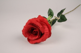 x087am Rose artificielle rouge H77cm