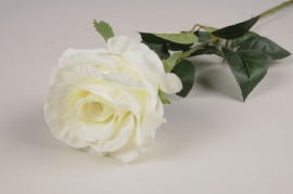 x088am Rose artificielle blanche H77.5cm
