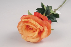 x089am Orange artificial rose H76cm