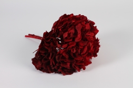 x097vv Dark red preserved hydrangea H38cm