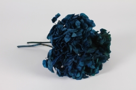 x098vv Hortensia préservé bleu nuit H33cm