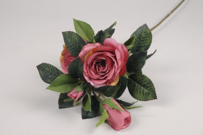 x100am Branche de roses spray artificielle mauve H67cm