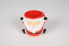 X117Y8 Santa Claus ceramic planter D9cm H8cm