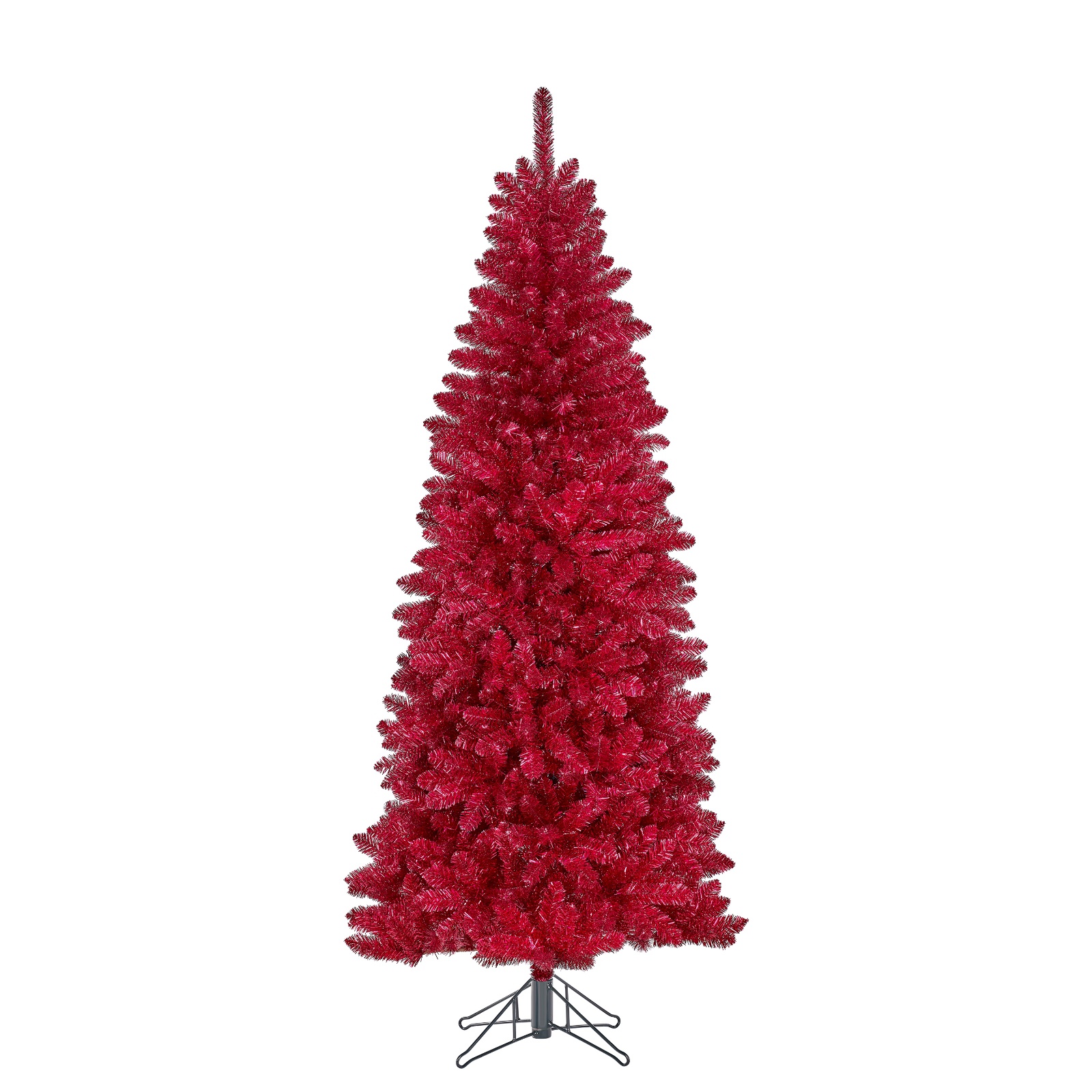 Red artificial tree D100cm H230cm