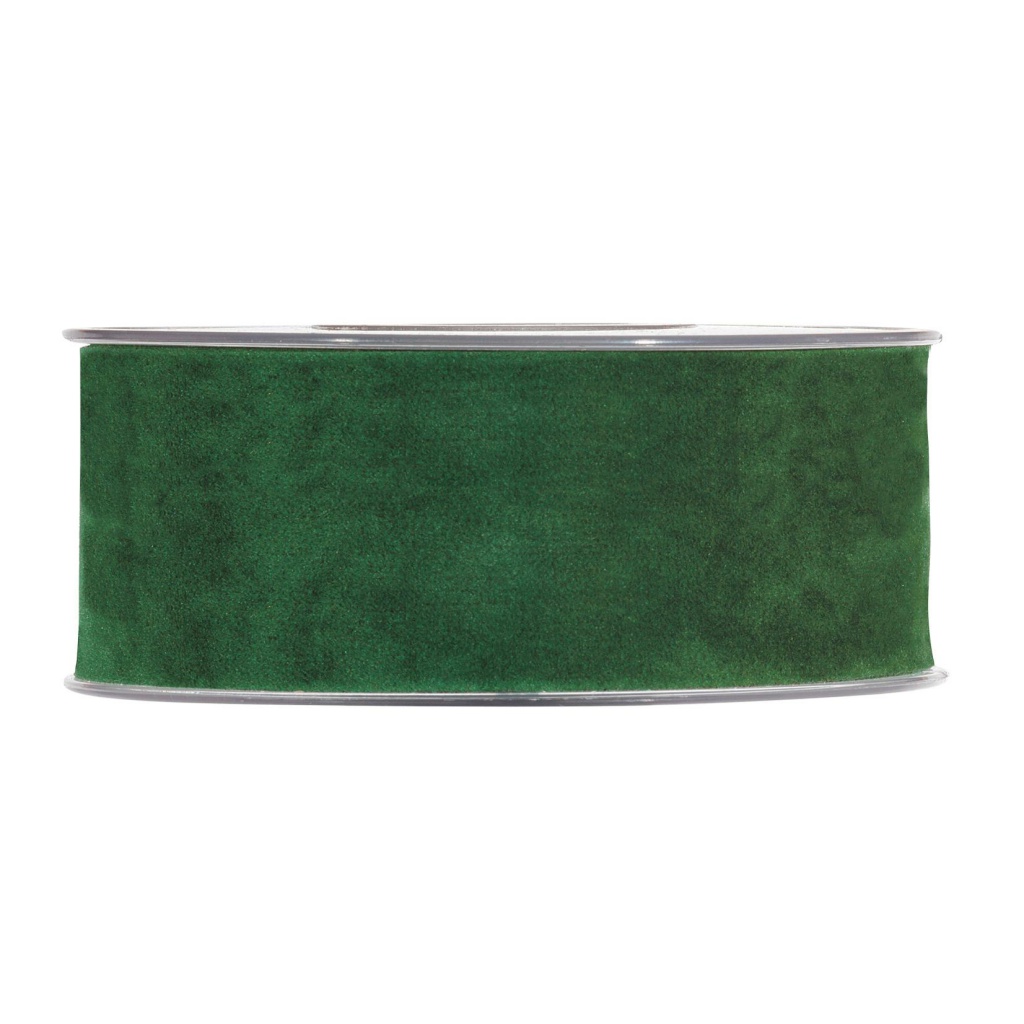 Forest green velvet ribbon 40mm x 7m