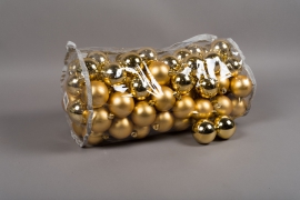 X167ZY Bag of 100 plastic balls gold D6cm