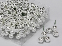 X169X4 Boîte de 144 boules verre argent D20mm