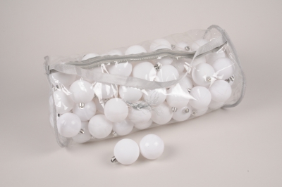 X170ZY Sac de 100 boules plastique blanc D6cm