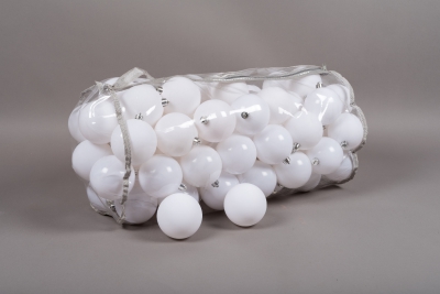 X171ZY Sac de 80 boules plastique blanc D8cm