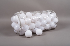 X171ZY Sac de 80 boules plastique blanc D8cm