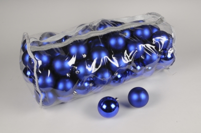 X183ZY Sac de 80 boules plastique bleu D8cm