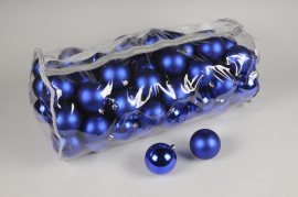 X183ZY Sac de 80 boules plastique bleu D8cm