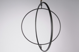 x184ec Double cercle métal noir D40cm