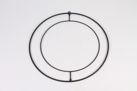 x184ec Double cercle métal noir D40cm
