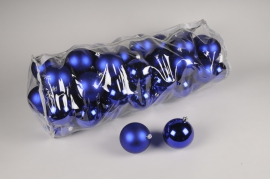 X184ZY Sac de 50 boules plastique bleu D10cm