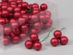 X188X4 Boîte de 144 boules verre rouge D25mm
