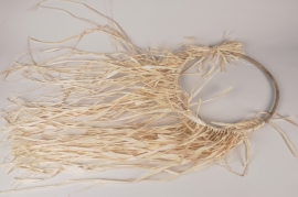 x200ec Raffia natural wall decor D34cm H90cm