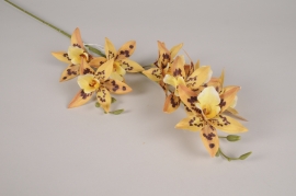 x204el Dendrobium artificiel jaune H84cm 