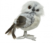 X215KI Grey owl in synthetic fur H21cm