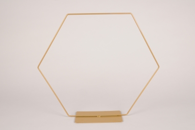 x221ec Hexagone en m�tal sur pied or 40cm