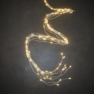 X237DQ Bouquet de cordons argent� 900 LED blanc chaud 3m