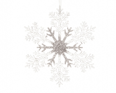 X242KI Flocon de neige en plastique � suspendre D32cm