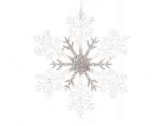 X242KI Snowflake hanging in plastic D32cm