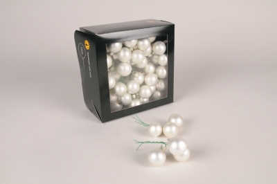 X244X4 Bo�te de 72 boules verre mat argent D30mm